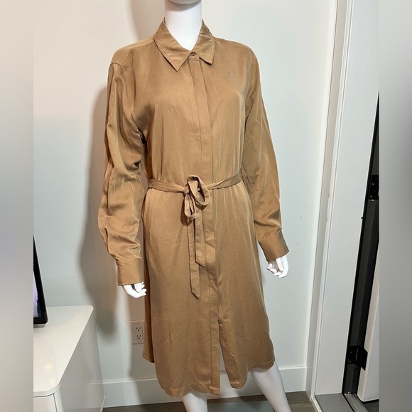 🆕 HUDSON NORTH | Tan Coat Dress soft Microsuede - Picture 3 of 5